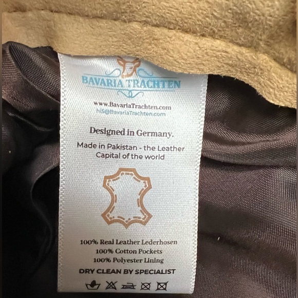 Bavaria Trachten Authentic Lederhosen 100% Leather Dark Brown Men’s 34 EU52 - Picture 13 of 14